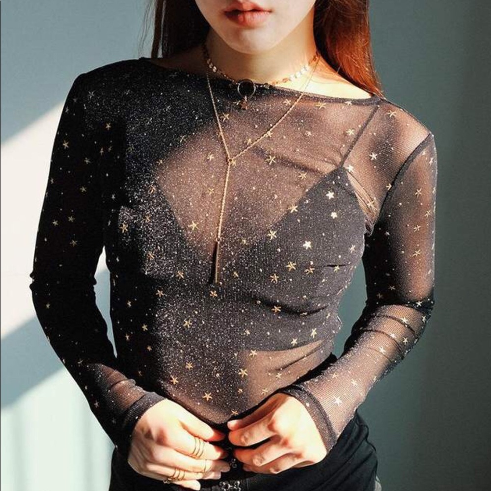✨Gold Star Mesh Top✨ - Picture 2 of 7
